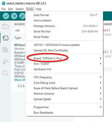 Arduino IDE Board Setting