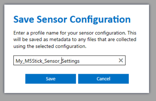 DCL Save Sensor Configuration Settings
