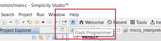 Selecting Flash Programmer tool button