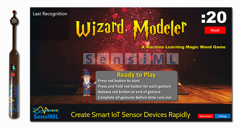 SensiML Wizard Wand Gesture Application Game