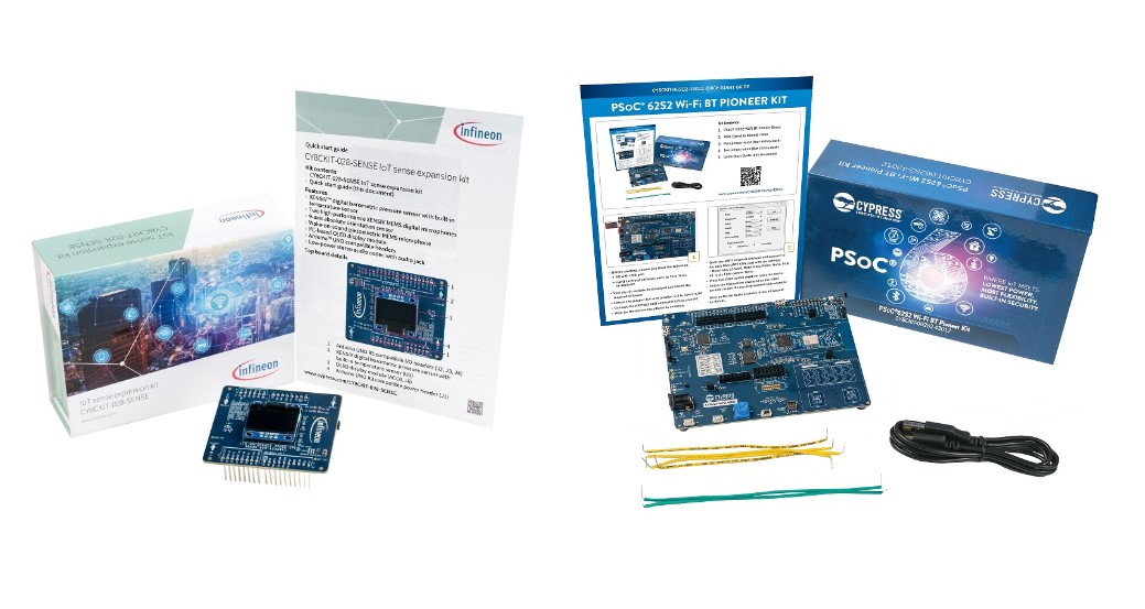 PSoC 62S2 Wi-Fi BT Pioneer Kit (CY8CKIT-062S2-43012) & IoT sense expansion kit (CY8CKIT-028-SENSE)