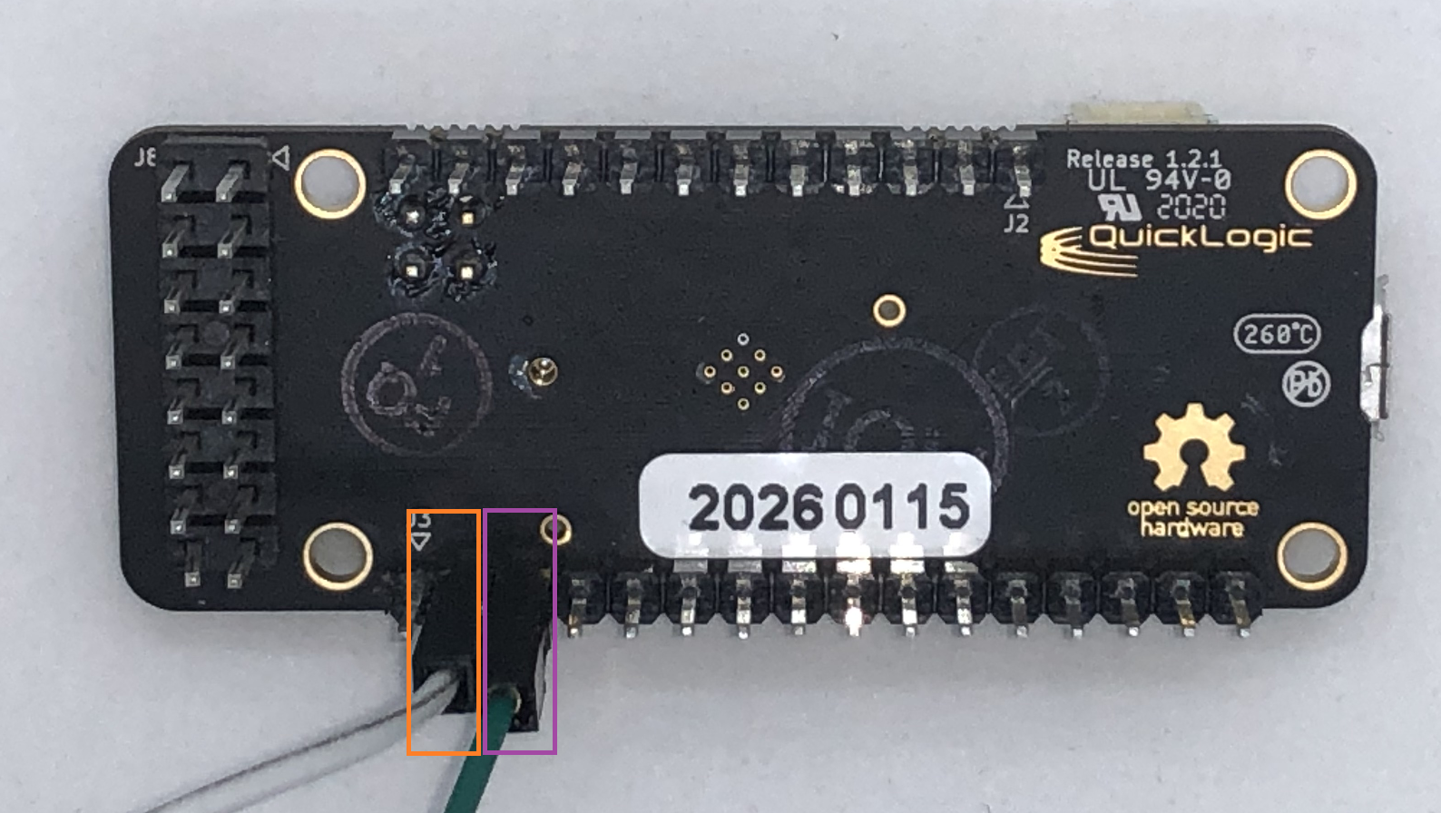 QuickFeather TTL-USB Pin connections