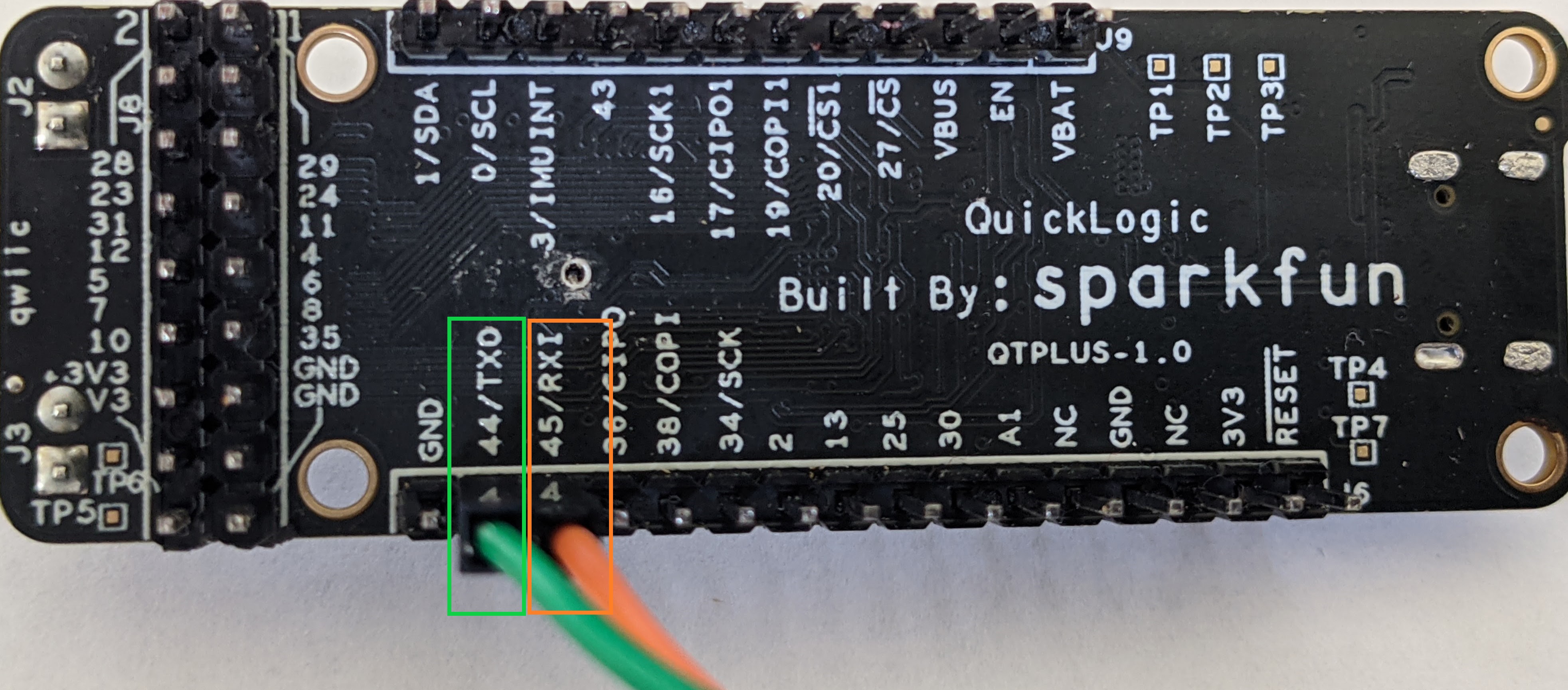 SparkFun QuickLogic Thing Plus - EOS S3 TTL-USB Pin connections