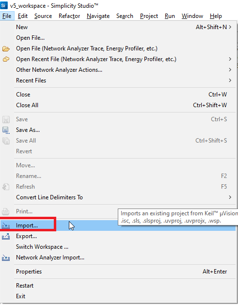 Network Analyzer - v1.1.0 - Simplicity Studio 5 Users Guide Silicon Labs