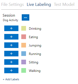SensiML DCL Live Labeling
